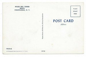 Postcard New York N.Y. Miller Bell Tower Beach Chautauqua Standard View Card