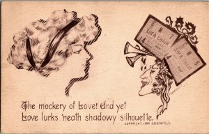Artist Cobb Shinn, Mockery of Love Theatre Tickets c1913 Vintage Postcard X14 