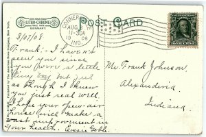1908 Fifth Street From Cincinnati Avenue Connersville Indiana Postcard In  