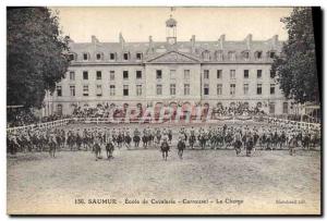 Old Postcard Horse Riding Equestrian Saumur Cavalry School Carousel Load