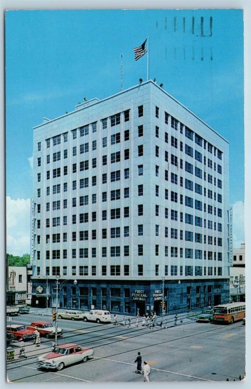 Postcard FL St Petersburg First Federal Bank Building Savings & Loan c1950s K17