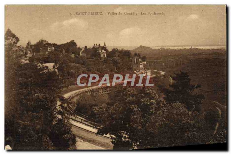 Old Postcard Saint Brieuc Vallee du Gouédic Boulevards