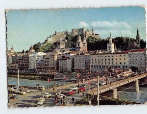 Postcard View of Salzburg with the town bridge, Salzburg, Austria