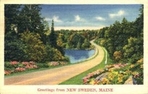 Greetings From - New Sweden, Maine ME Postcard