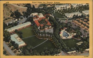 Phoenix Arizona AZ Royal Palms Inn Hotel c1930s-40s Linen Postcard