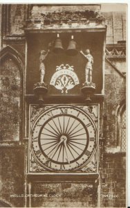 Somerset Postcard - Wells Cathedral Clock - Real Photograph - Ref TZ5651