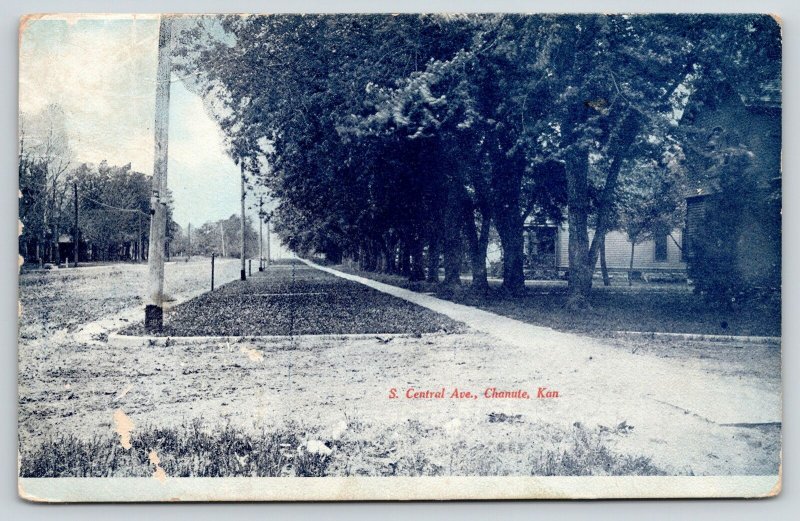 Chanute Kansas~South Central Avenue Homes~Muddy Rutted Road~1909 Fred Harvey