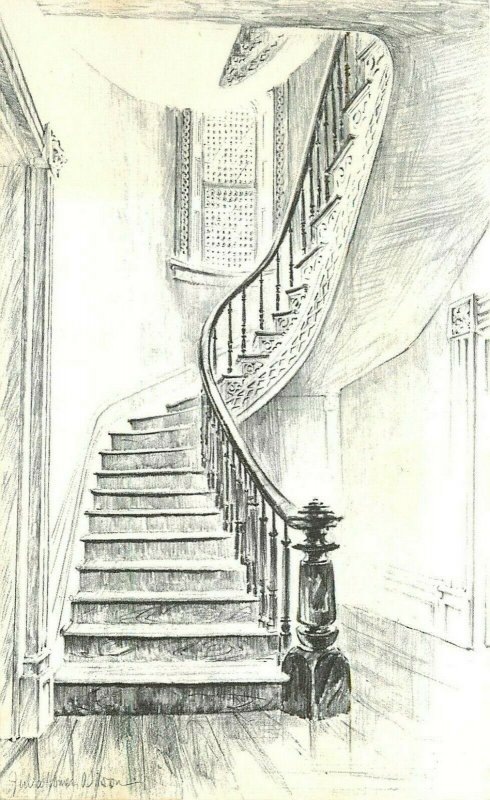 Juliette Gordon Low Birthplace Savannah Georgia Girl Scouts Stairway Postcard