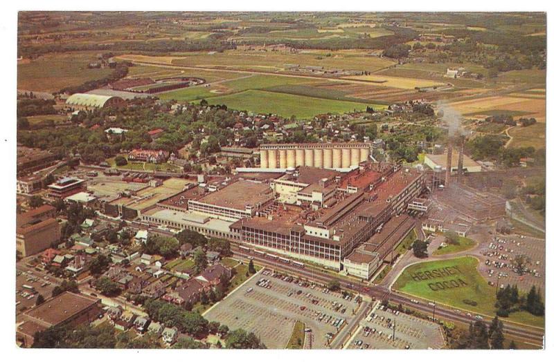 Hershey Factory Cocoa Chocolate Plant Aerial View Postcard