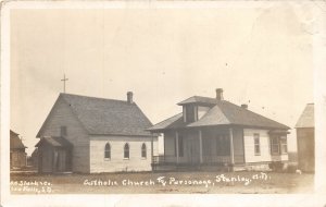 J21/ Stanley North Dakota RPPC Postcard c1910 Catholic Church Parsonage 224