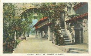 Riverside California Glenwood Mission Inn Arch, Stairs Ext. View WB  Postcard
