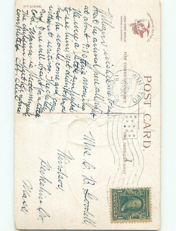 Divided-Back GEORGE WASHINGTON SCENE Patriotic Postcard AB0177