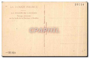 Old Postcard The Region of Limousin Landscape spring on the banks of the Dord...