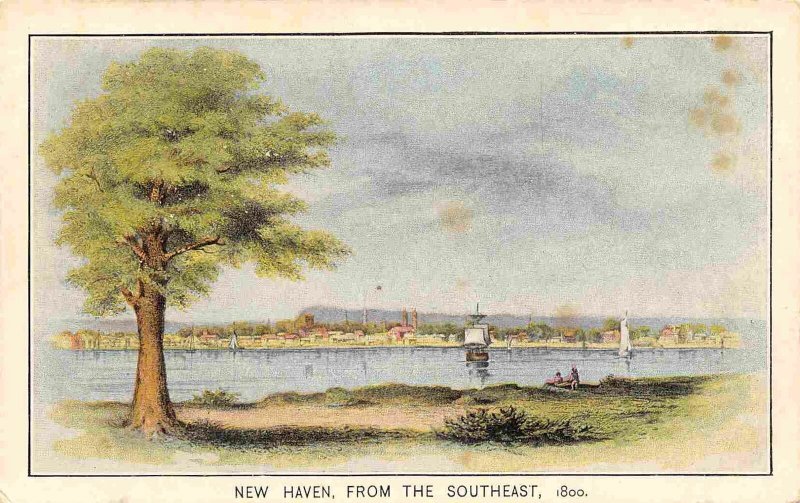 New Haven From Southeast in 1800 Connecticut 1910c postcard