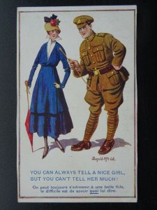 WW1 COMIQUE Series YOU CAN ALWAYS TELL A NICE GIRL Donald McGill c1917 Postcard