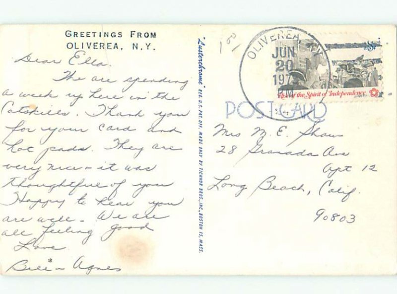 Pre-1980 OLIVEREA In Catskills by Phoenicia & Pine Hill & Woodstock NY AD5732