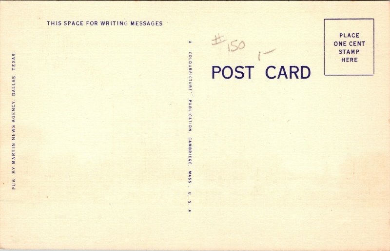 Vintage Cliff Towers Hotel Dallas Texas Linen Post Card - A8