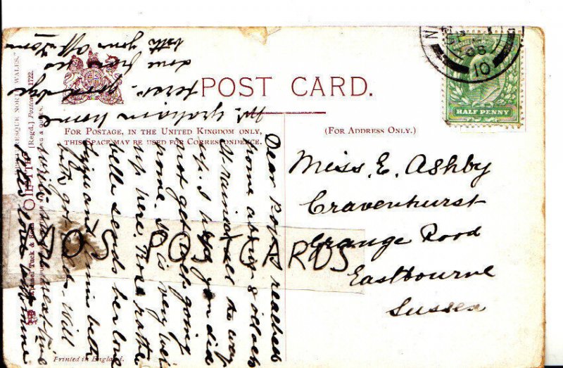 Genealogy Postcard - Ashby - Grange Road - Eastbourne - Sussex - Ref 7908A