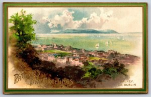 St Patrick's Day~Dalkey-County Dublin Seaside View~Gold-Green Border~Winsch~1910