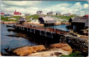 Postcard PIER SCENE Peggys Cove Nova Scotia NS AN7742