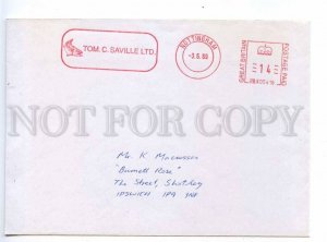 414520 GREAT BRITAIN 1989 year Fishing Postage meter real posted COVER