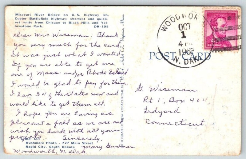 Missouri River Bridge - North Dakota - 1963