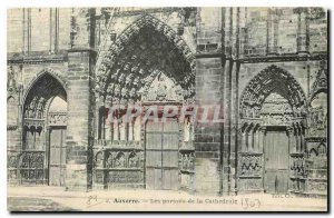 CARTE Postal Auxerre Old portals of the Cathedral