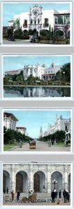 4 Postcards SAN DIEGO ~ Panama California Exposition 1915 Buildings, Plaza Prado