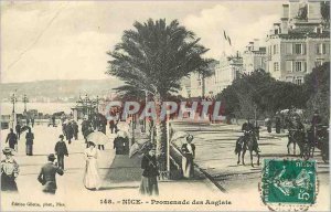 Postcard Old Nice Promenade des Anglais Horse Militaria