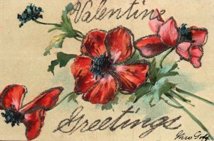 Vintage Postcard 1907 Valentine Greetings Hearts Day Love And Romance