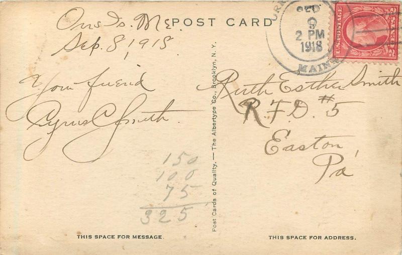 Vintage Postcard The Grassy Road Orr's Island Harpswell ME Casco Bay Cumberland 