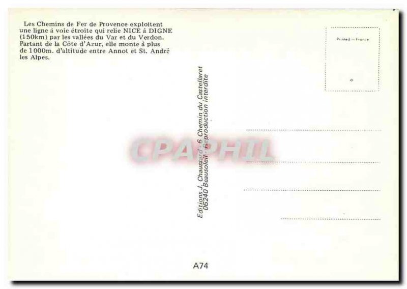 Modern Postcard Annot: The train station and the village