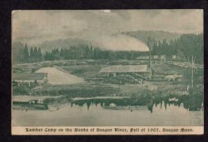 MA Lumber Camp Lumbering Logging SAUGUS MASS MASSACHUSETTS Postcard Vintage PC