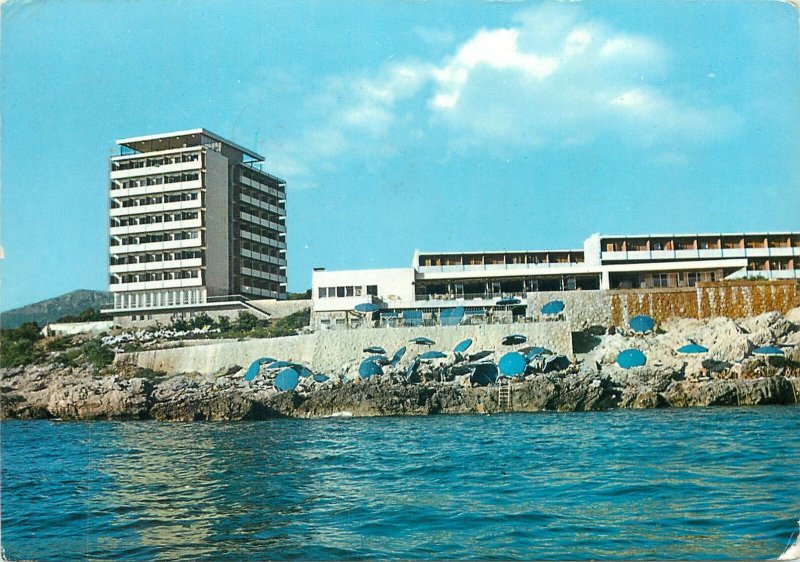 Postcard Croatia dubrovnik lapad hotel restaurant cafe bar umbrella sea-side