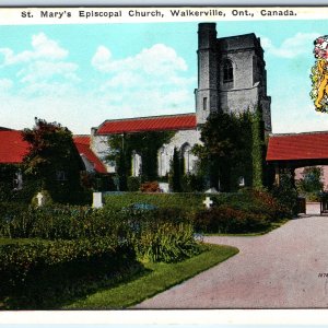 c1930s Walkerville, Canada St Mary's Episcopal Church Red Roofs Cemetery A358