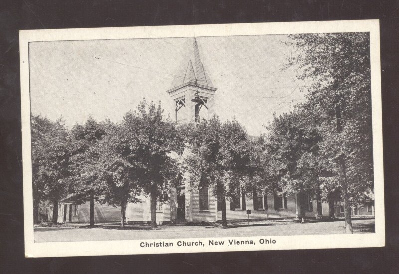 NEW VIENNA OHIO CHRISTIAN CHURCH BUILDING VINTAGE POSTCARD