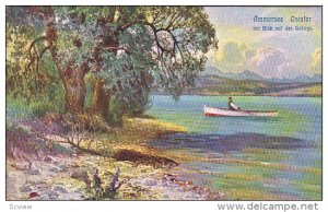 Boating, Ostufer Mit Blick Das Gebirge, Ammersee (Bavaria), Germany, 1900-1910s