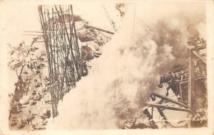RPPC USS FLORIDA MILITARY SHIP COALING SHIP REAL PHOTO POSTCARD (1918)