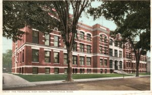 Vintage Postcard 1917 Technical High School Springfield Massachusetts MA