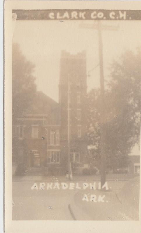 Arkansas Ar Real Photo RPPC Postcard ARKADELPHIA Clark County Court House 