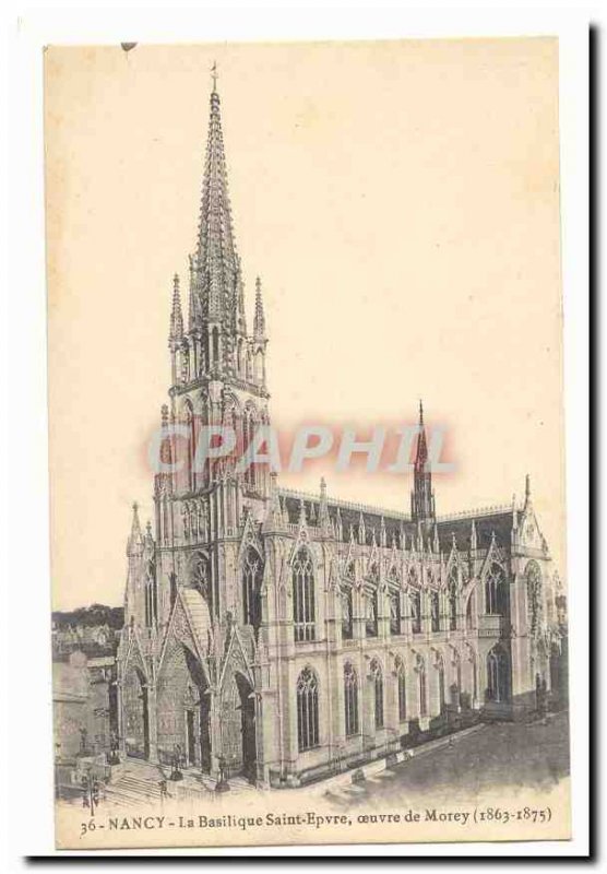 Nancy Old Postcard Basilica Saint epvre work Morey (1863-1875)