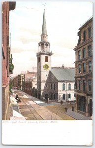 Old South Church Boston Massachusetts Vintage Linen Postcard 2876