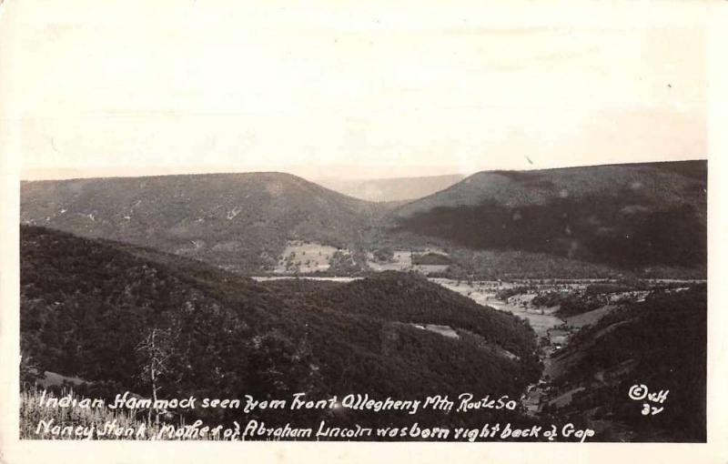 Allegheny Mountains Virginia Indian Hammock Real Photo Antique Postcard J71820