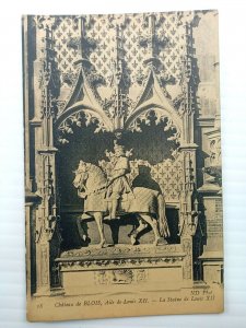 Vintage Postcard France Chateau de Blois Aile de Louis XII La Statue de Louis XI