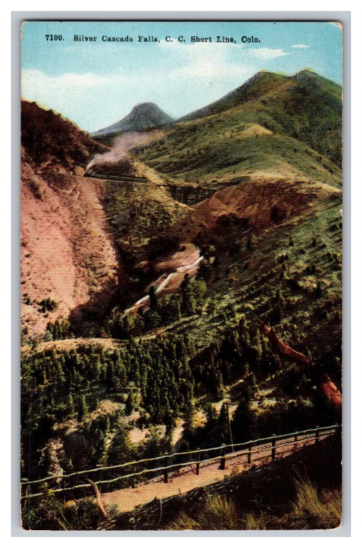 Postcard CO Silver Cascade Falls C. C. Short Line Vintage Standard View Card 