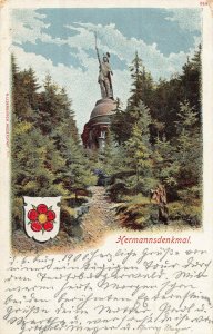 DETMOLD GERMANY~HERMANNSDENKMAL~1900 R LEDERBOGEN POSTCARD