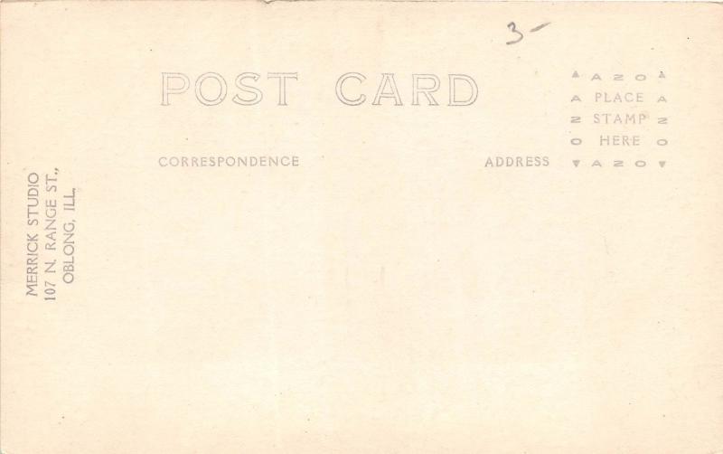 E49/ Oblong Illinois Il Real Photo RPPC Postcard c1910 House Man
