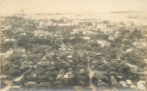 Postcard RPPC Photo Hawaii Honolulu Harbor Birdseye 23-589