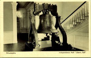 RPPC Liberty Bell Independence Hall Philadelphia 1947 Real Photo Postcard