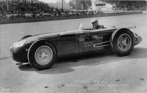 RPPC MANUEL AYUSO INDIANAPOLIS MOTOR SPEEDWAY RACE CAR REAL PHOTO POSTCARD 1954